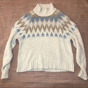American Eagle Aztec Print Mock Neck Sweater